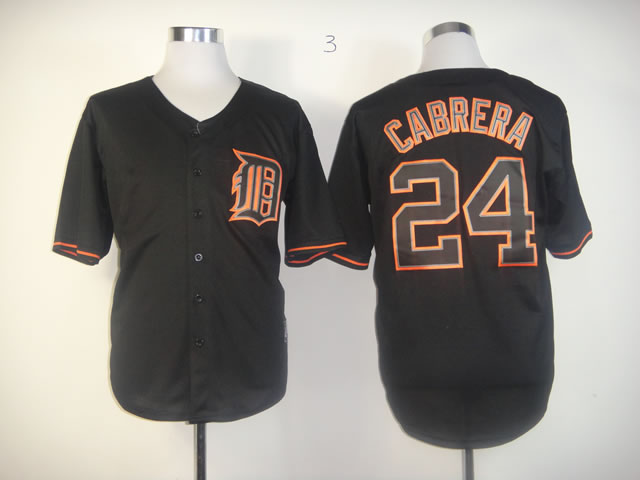 Men Detroit Tigers #24 Cabrera Black MLB Jerseys->detroit tigers->MLB Jersey